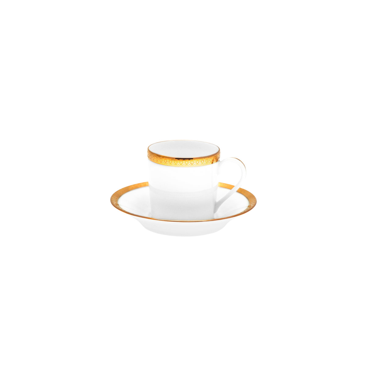 Set of 2 Coffee Cups and Saucers Symphonie white gold