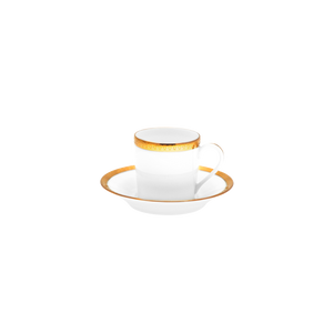 Set of 2 Coffee Cups and Saucers Symphonie white gold
