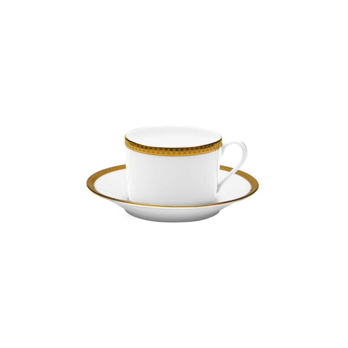 Set of 2 Teacups and Saucers Symphonie white gold