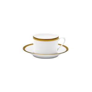 Set of 2 Teacups and Saucers Symphonie white gold