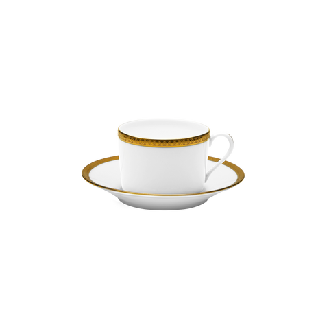 Set of 2 Teacups and Saucers Symphonie white gold