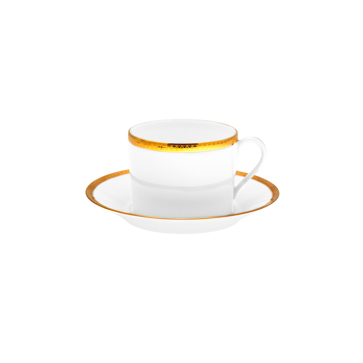 Set of 2 Cappuccino Cups and Saucers Symphonie white gold