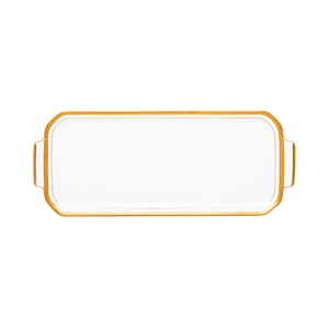 Set of 1 Oblong Cake Platter Symphonie white gold