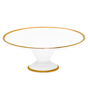 Set of 1 Footed Cake Platter Symphonie white gold