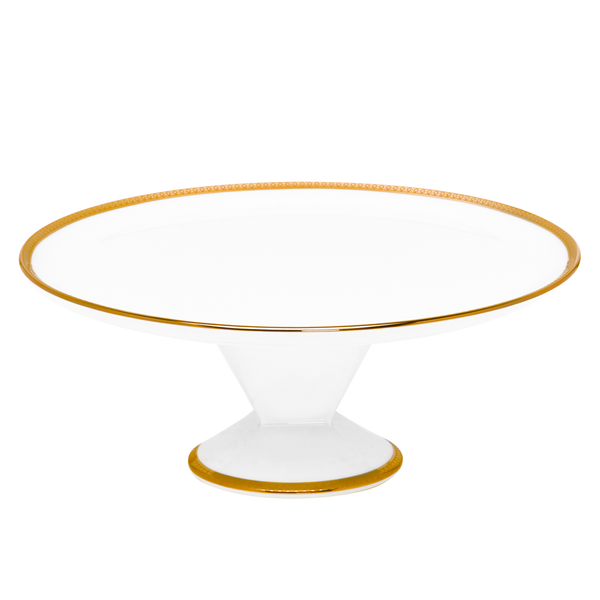 Set of 1 Footed Cake Platter Symphonie white gold