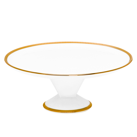 Set of 1 Footed Cake Platter Symphonie blue gold