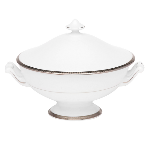 Set of 1 Soup Tureen Symphonie white platinum