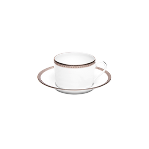 Set of 2 Teacups and Saucers Symphonie white platinum