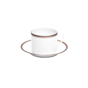 Set of 2 Cappuccino Cups and Saucers Symphonie white platinum