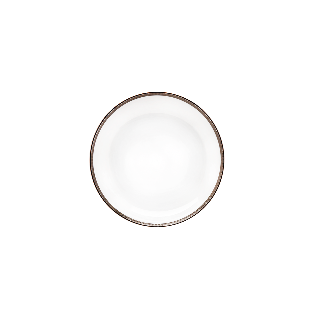 Set of 2 Rimless Soup Plates Symphonie white platinum