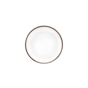 Set of 2 Rimless Soup Plates Symphonie white platinum