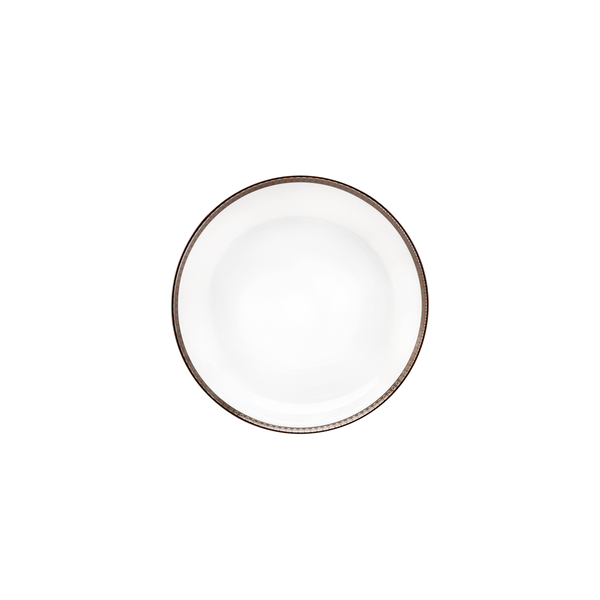 Set of 2 Rimless Soup Plates Symphonie white platinum