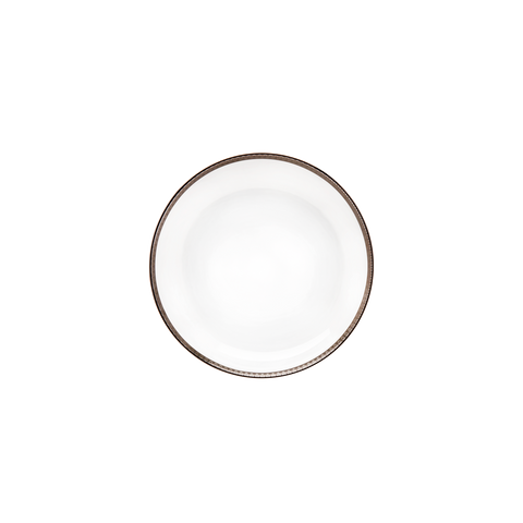 Set of 2 Rimless Soup Plates Symphonie white platinum
