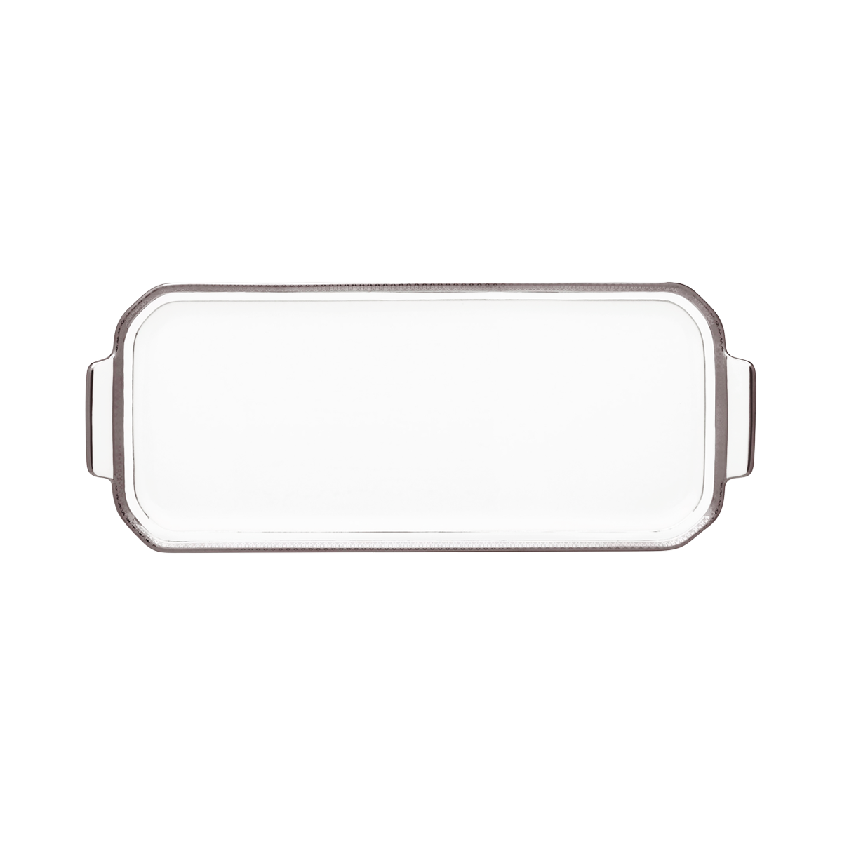 Set of 1 Oblong Cake Platter Symphonie white platinum