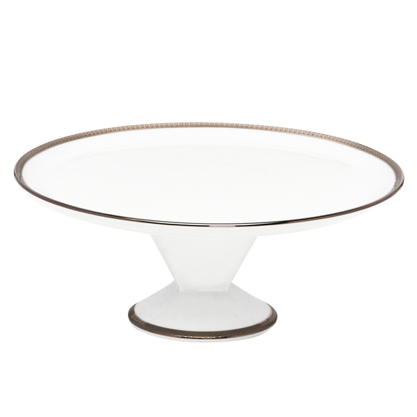 Set of 1 Footed Cake Platter Symphonie white gold