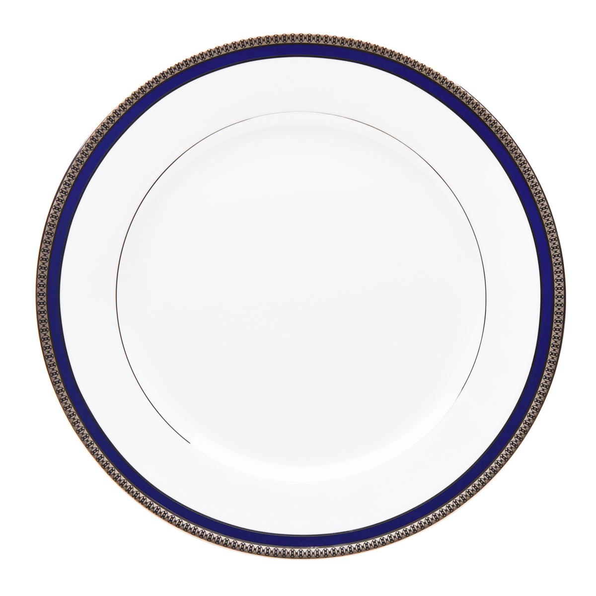 Set of 2 Large Dinner Plates Symphonie blue platinum