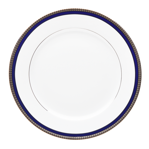 Set of 2 Large Dinner Plates Symphonie blue platinum