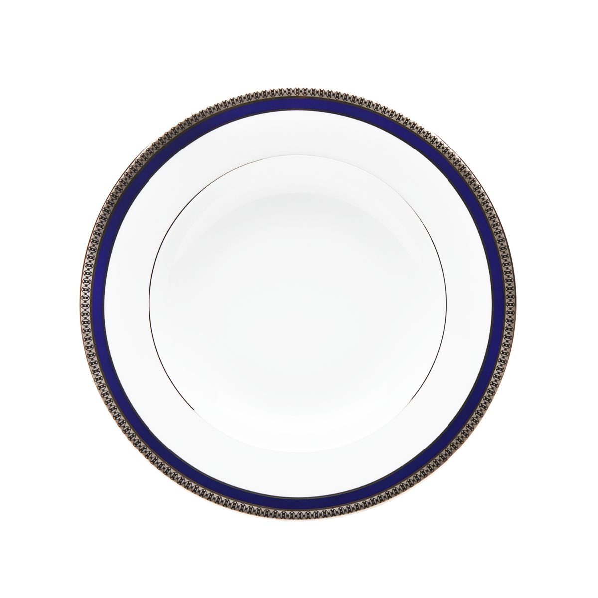 Set of 2 Rim Soup Plates Symphonie blue platinum