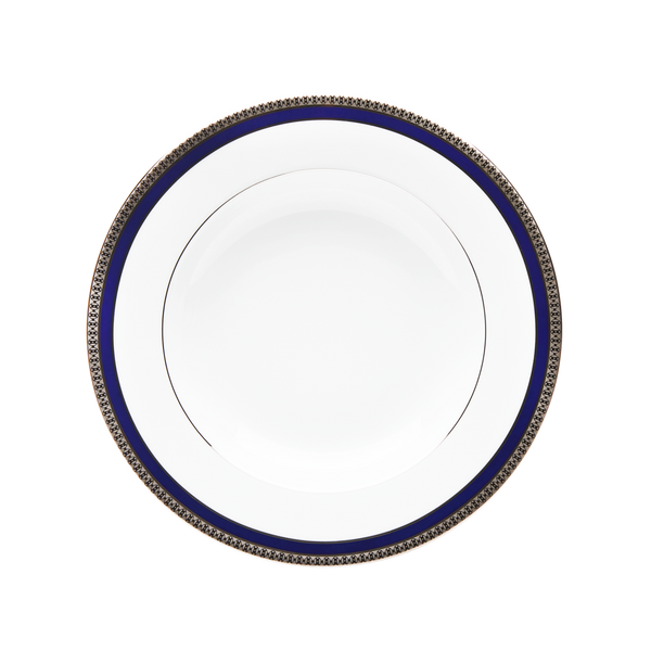 Set of 2 Rim Soup Plates Symphonie blue platinum