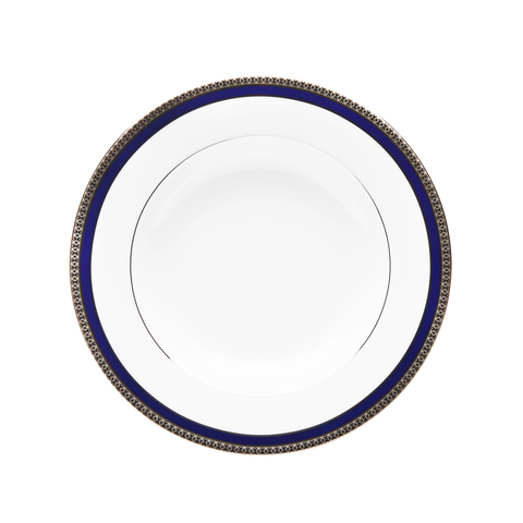 Set of 2 Rim Soup Plates Symphonie blue platinum