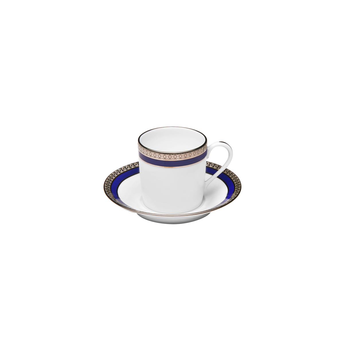 Set of 2 Coffee Cups and Saucers Symphonie blue platinum