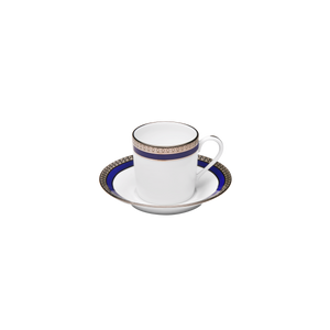 Set of 2 Coffee Cups and Saucers Symphonie blue platinum