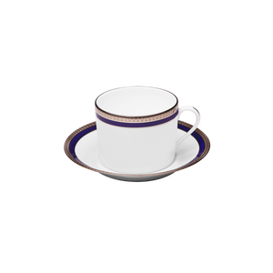 Set of 2 Cappuccino Cups and Saucers Symphonie blue platinum