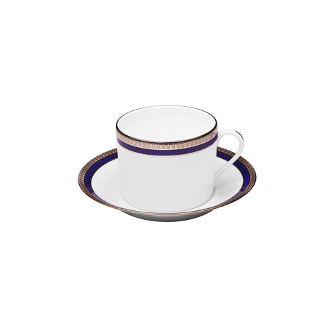 Set of 2 Cappuccino Cups and Saucers Symphonie blue platinum