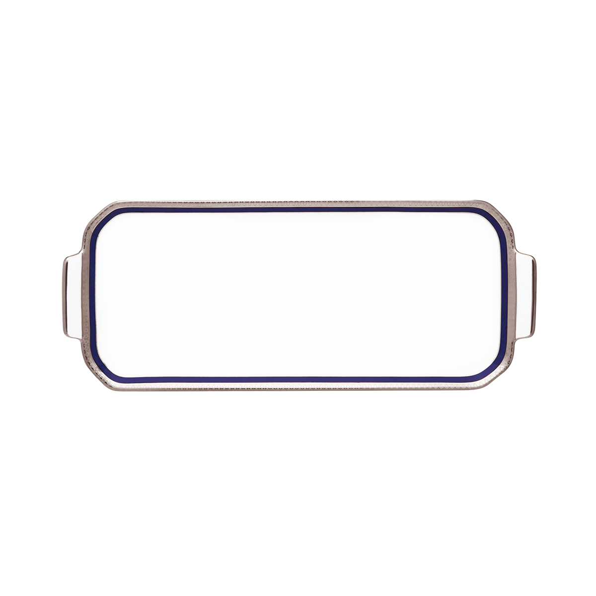 Set of 1 Oblong Cake Platter Symphonie blue platinum