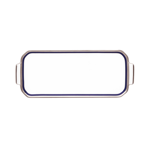 Set of 1 Oblong Cake Platter Symphonie blue platinum