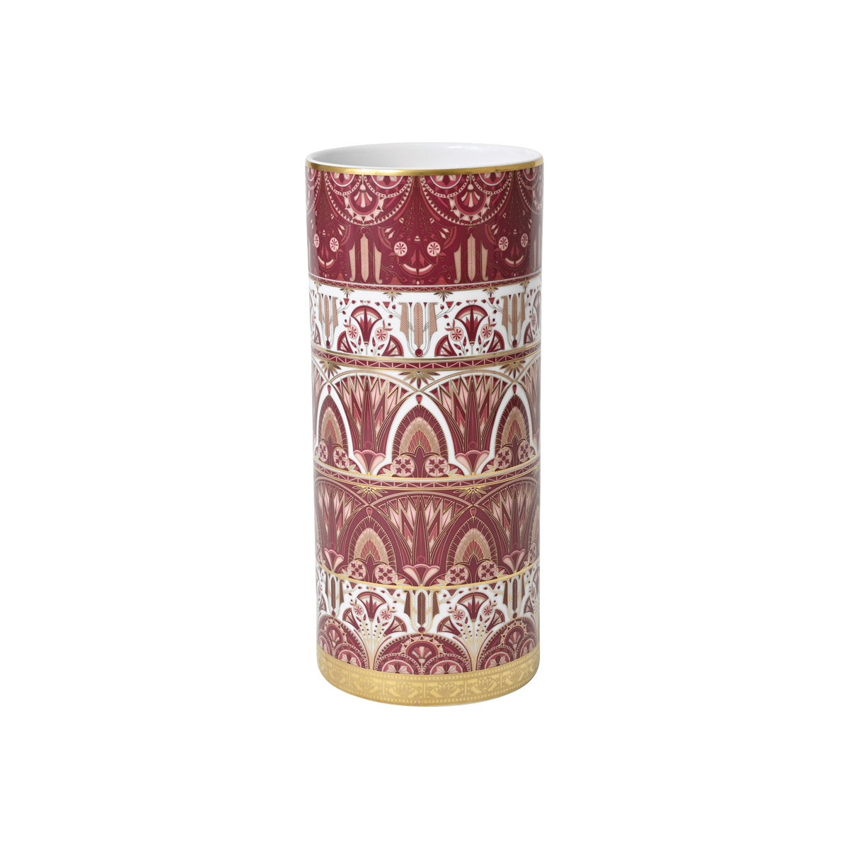 Rêves du Nil pourpre gold cylindrical vase