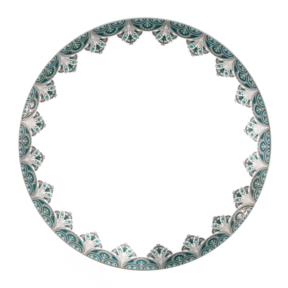 Set of 2 Large Dinner Plates With Frieze Rêves Du Nil platinum