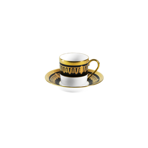 Set of 2 Coffee Cups and Saucers Saint Honoré black gold