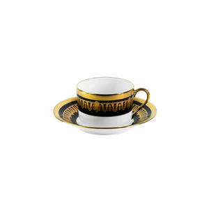 Set of 2 Teacups and Saucers Saint Honoré black gold