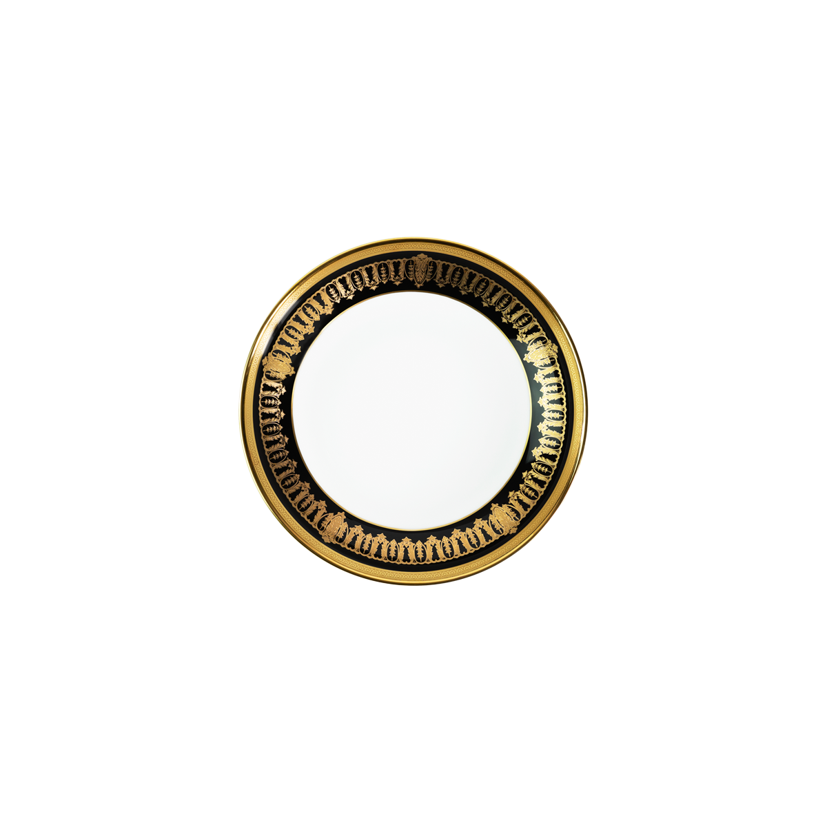Set of 2 Rimless Soup Plates Saint Honoré black gold