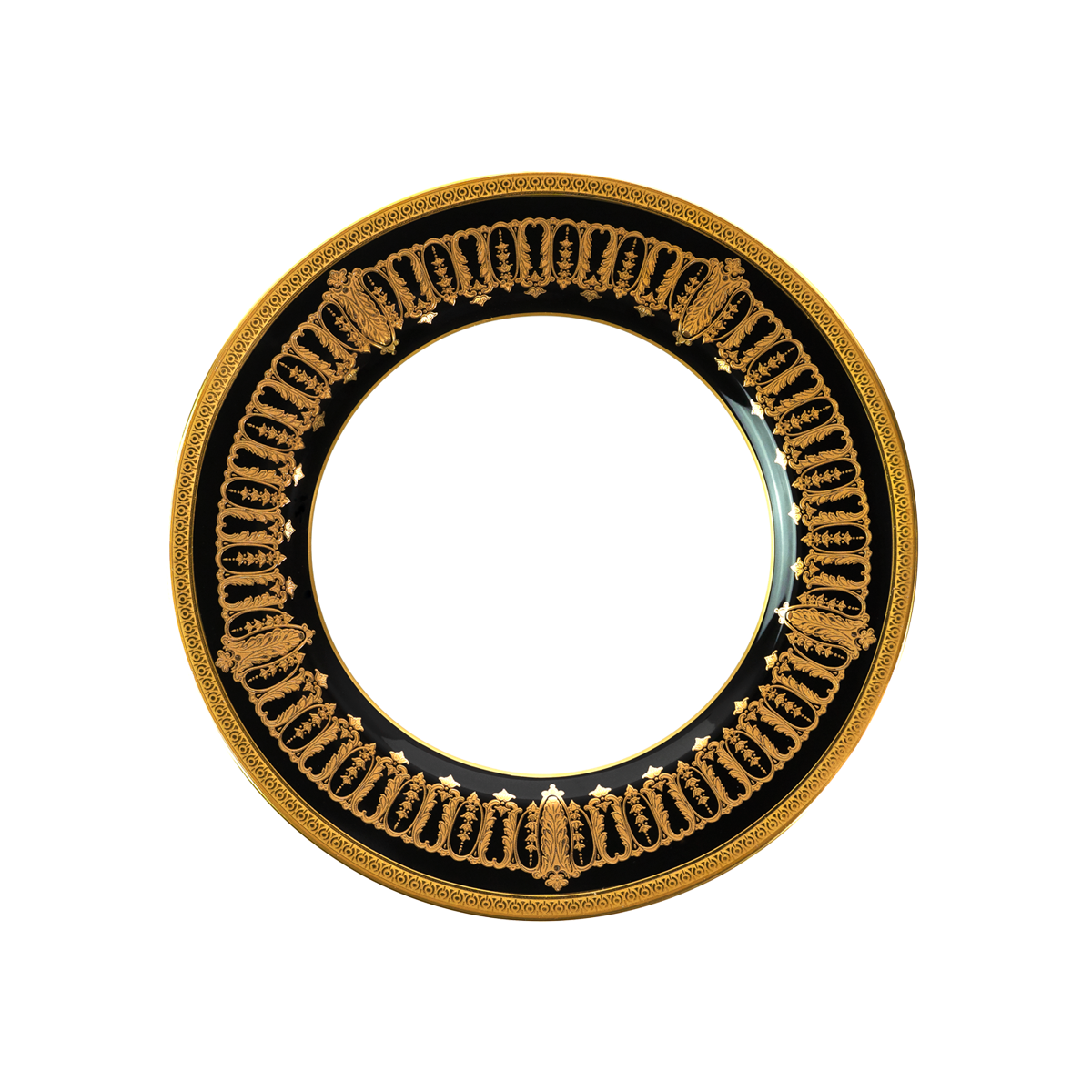 Set of 2 Dessert Plates Saint Honoré black gold