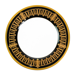 Set of 2 Large Dinner Plates Saint Honoré black gold