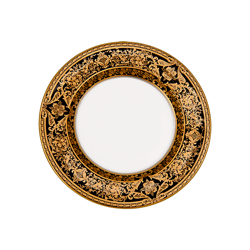 Set of 2 Bread and Butter Plates Matignon bleu de four gold