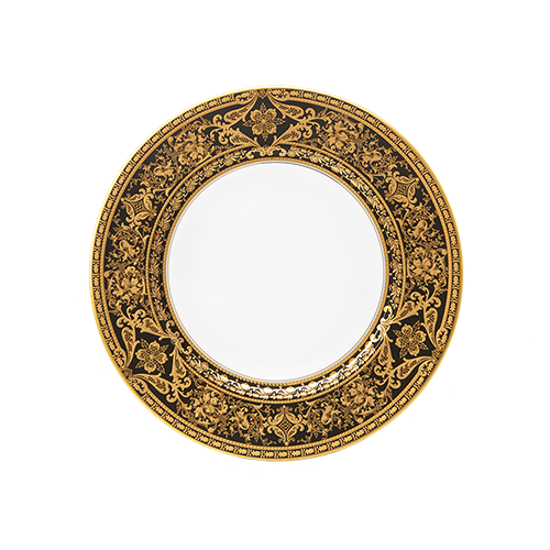 Set of 2 Dessert Plates Matignon black gold