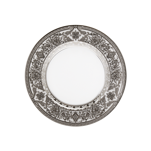 Set of 2 Bread and Butter Plates Matignon white platinum