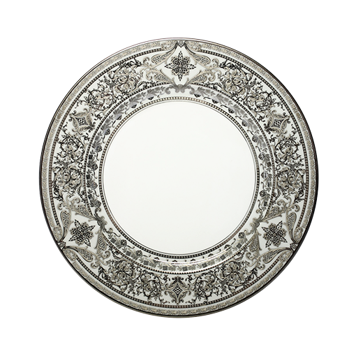 Set of 2 Large Dinner Plates Matignon white gold