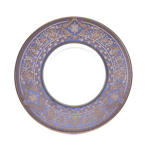 Set of 2 Large Dinner Plates Matignon white platinum