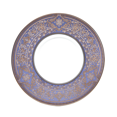 Set of 2 Large Dinner Plates Matignon black gold