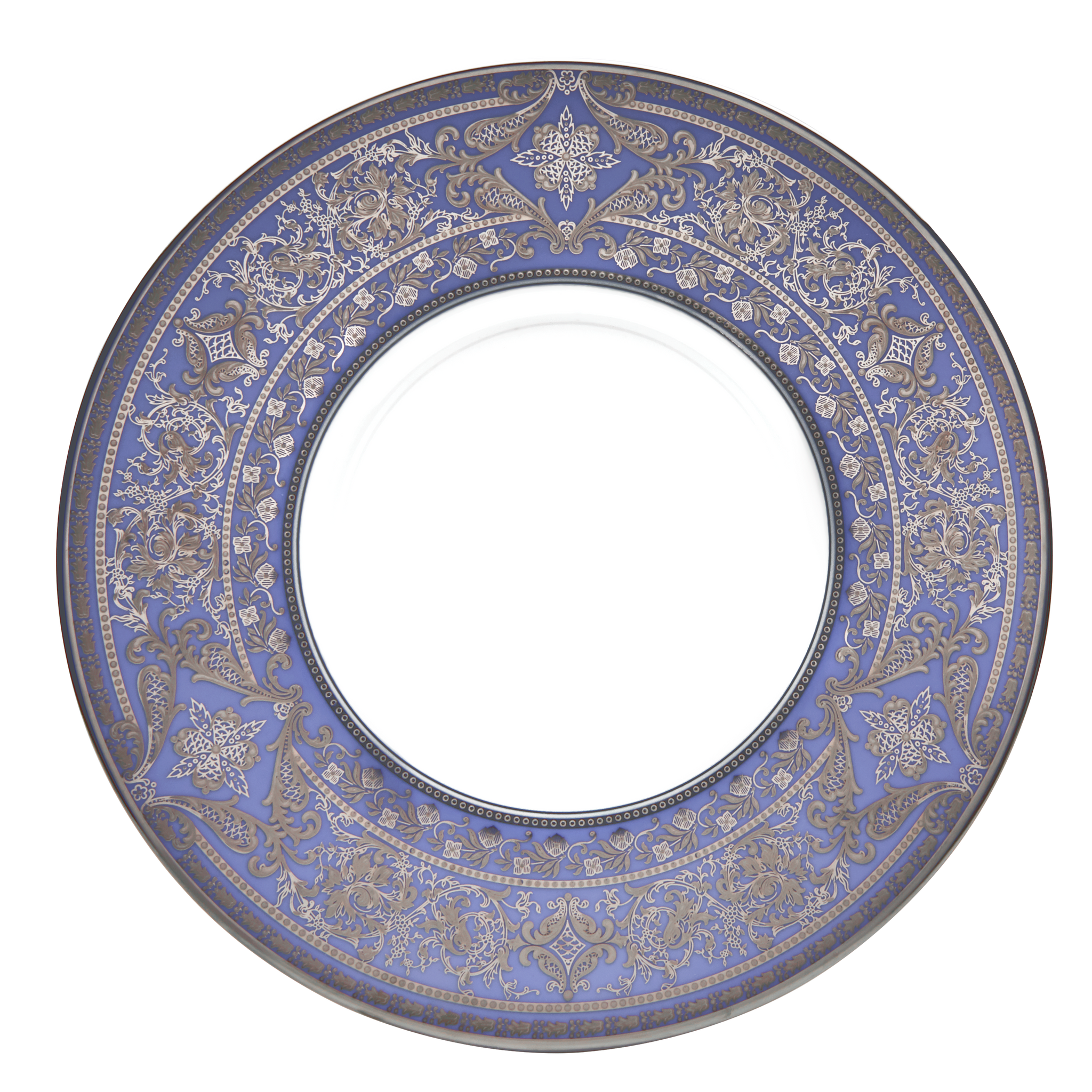 Set of 2 Large Dinner Plates Matignon lavander platinum