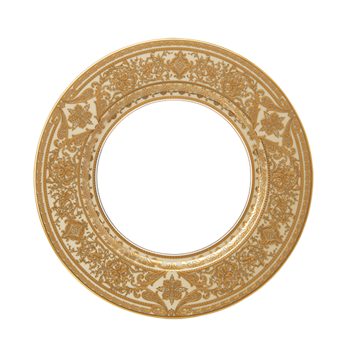 Set of 2 Large Dinner Plates Matignon white gold