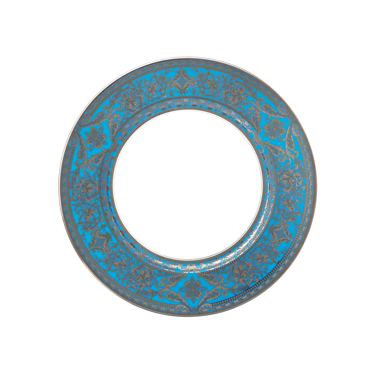 Set of 2 Dessert Plates Matignon pool blue platinum
