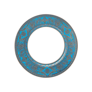 Set of 2 Dessert Plates Matignon pool blue platinum