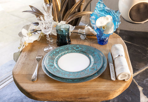 Matignon pool blue platinum bread and butter plate