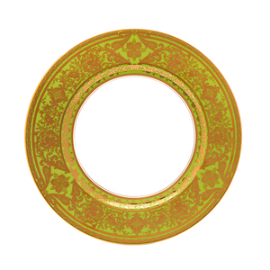 Set of 2 Dessert Plates Matignon apple green gold