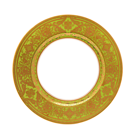 Set of 2 Dessert Plates Matignon apple green gold